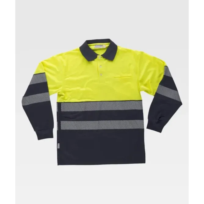 Polo da Lavoro Manica Lunga Alta Visibilità C3891 - Workteam