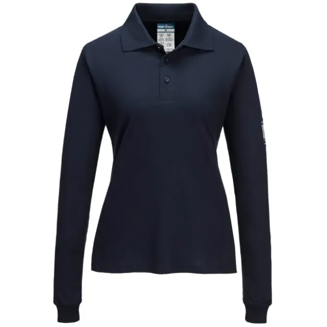 Polo da Lavoro Portwest FR758 Ignifuga Antistatica Anticalore Donna Manica Lunga
